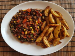 Read more about the article Beluga lentils with wedges – spicy choice