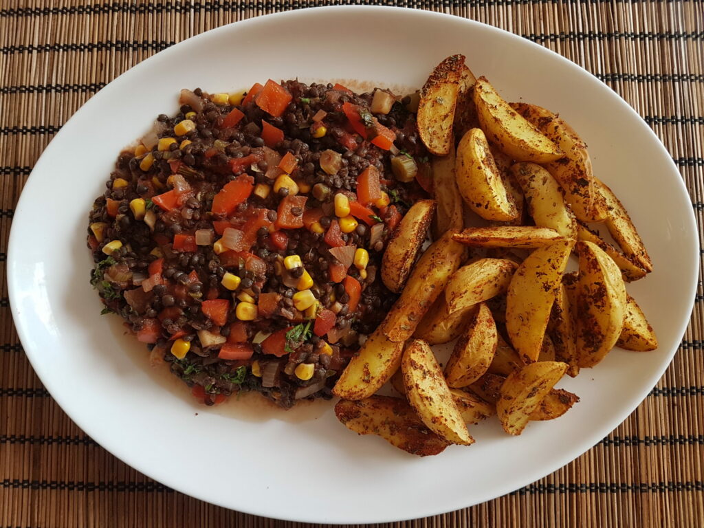 Read more about the article Beluga lentils with wedges – spicy choice