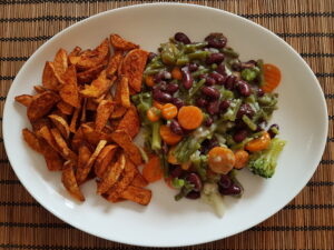 Read more about the article Sweet potato fries and vegetables – perfect